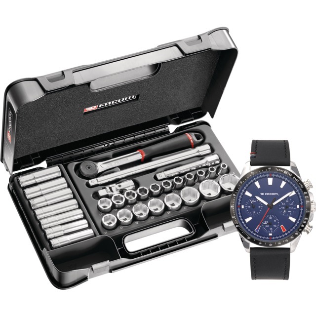 Douilles et Accessoires 1/2'' en Coffret de 30 Pieces avec Montre référence fournisseur 1911485